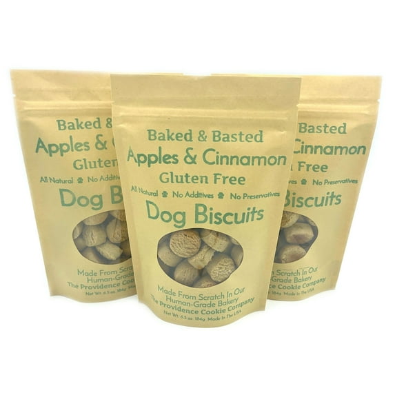 3 Pack - Apples & Cinnamon Gluten Free Dog Biscuits