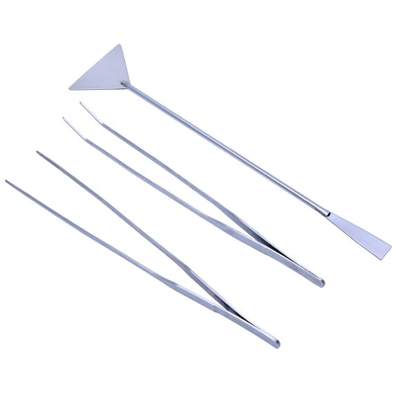 3 Pack Aquarium Tools Kit Fish Tank Scraper Aquatic Planting Tweezers Spatula