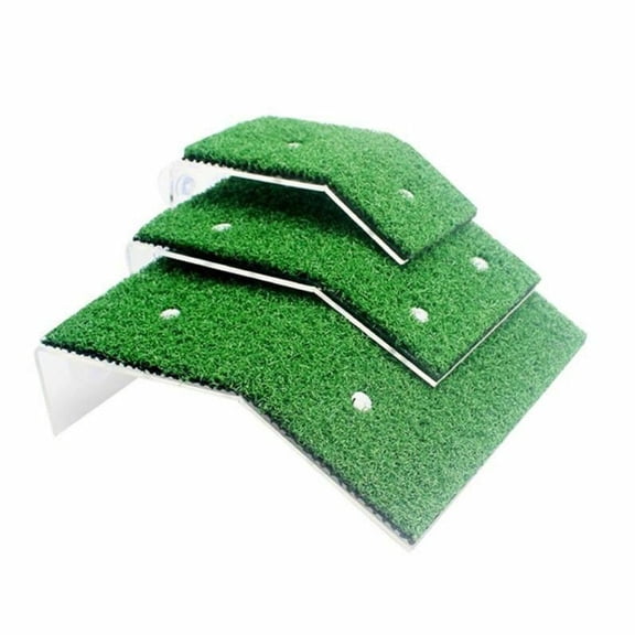 3 Pack Aquarium Turtle Basking Platform with Simulated Lawn Ladder, Reptile Habitat Float Island Decoration for Fish Tanks (Small)