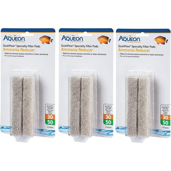 3 Pack Aqueon Ammonia Reducing Filter Pad