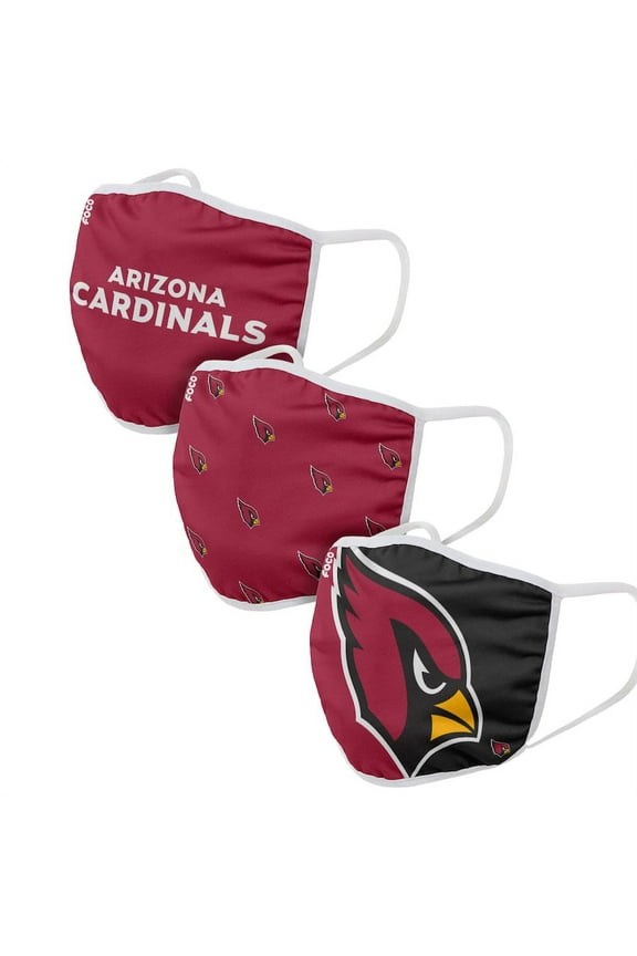 3 Pack Arizona Cardinals Adult Officially Licensed NFL Resuable Washable Face Mask Cover