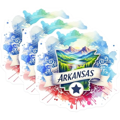 Arkansas Native Sticker (3 Pack) Arkansas Decals - State Pride Stickers - Laptop Decoration- 3 ...