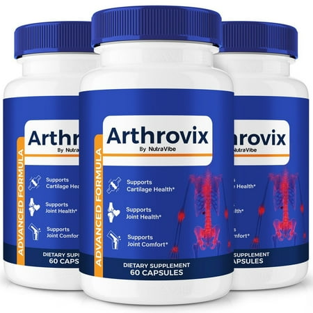 (3 Pack) Arthrovix Capsules – Natural Joint Support Formula for Flexibility, Mobility & Confidence in Movement | Daily Formula for Comfort, Recovery & Active Lifestyle (180 Capsules)