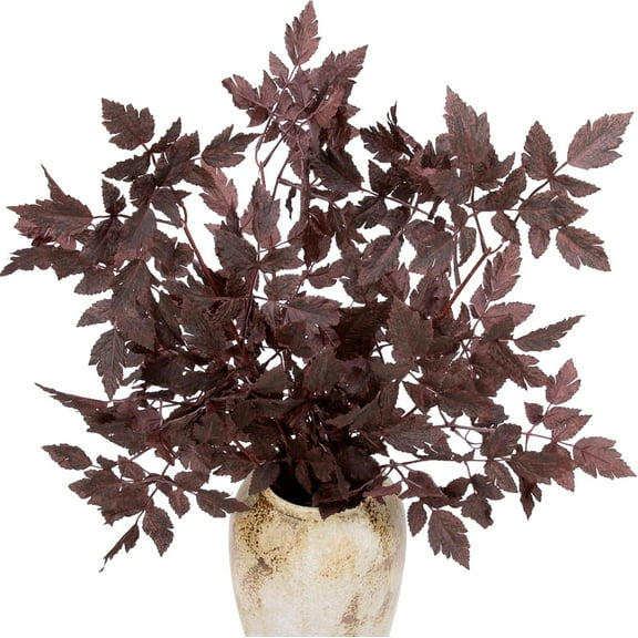 3 Pack Artificial Cimicifuga Plant Leaves Spray, 32 Inches Faux Plum Cimicifuga Stems Leaf, Fall Floral Stems for Vase, Fake Fall Branches Plants for Halloween, Thanksgiving, Wedding Decor