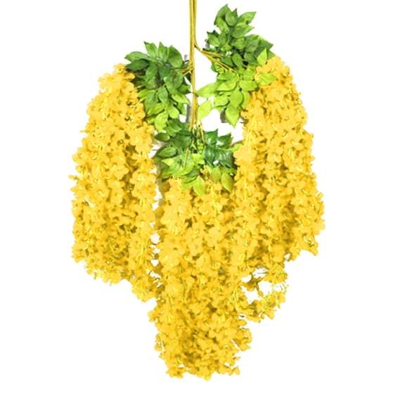 3 Pack Artificial Fake Wisteria Vine Ratta (3.75 Feet) Hanging Garland Silk Flowers String Home Party Wedding Decor (L)