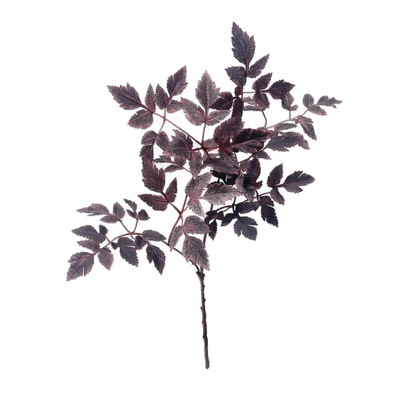 3‑Pack Artificial Gratitude Leaf Stems, Faux Fall Burgundy‑Orange Foliage Branches, Realistic Autumn Decorative Stems for Vase, Table Centerpiece, Mantel, Shelf, Thanksgiving Farmhouse Home Decor,C