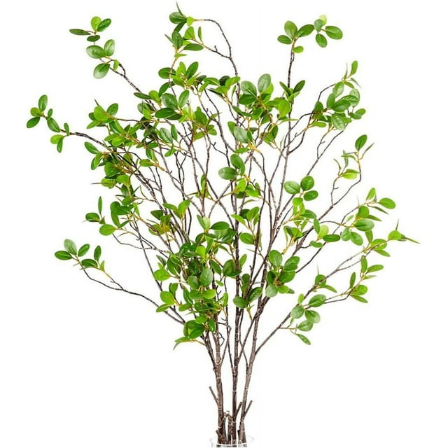 3 Pack Artificial Greenery Stems Branches for Vase Fake Ficus Stems