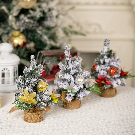 3 Pack Artificial Mini Christmas Tree Tabletop Small Pine Xmas Tree Decor DIY Holiday Indoor Decorations