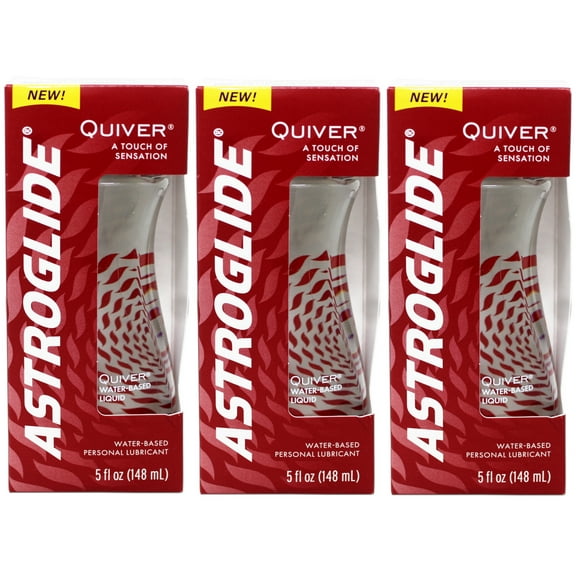 3 Pack - Astroglide Quiver Personal Lubricant, Water Based Lube, 5 FL OZ