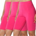 thumbnail image 1 of 3 Pack Athletic Short Leggings for Women High Waisted Yoga Pant Stretch Slim Workout Half Pants, 1 of 8