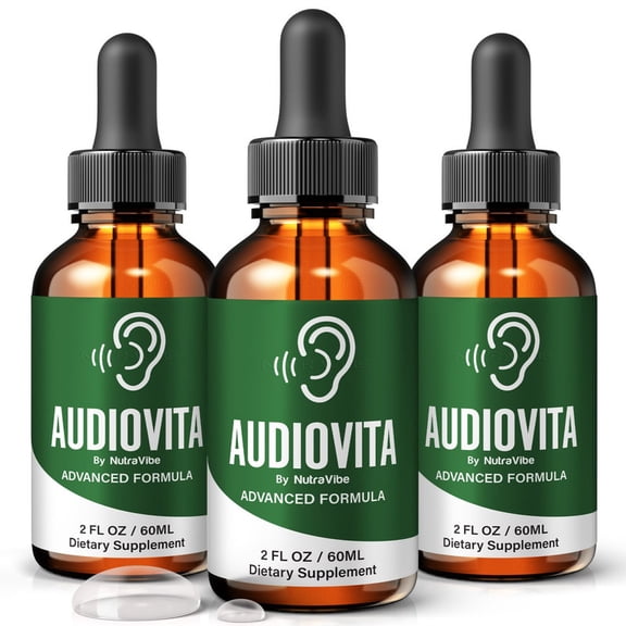 (3 Pack) Audiovita – Daily Hearing Support Drops with a Clean Liquid Formula for Ear Health, Auditory Clarity and Inner Ear Balance | Easy-to-Use Dropper (90 Servings)