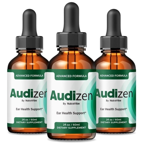 (3 Pack) Audizen Daily Ear Health and Hearing Support Drops with a Clean Liquid Formula for Auditory Wellness and Inner Ear Balance | Plant-Based, Easy-to-Use Droppers (90 Servings)