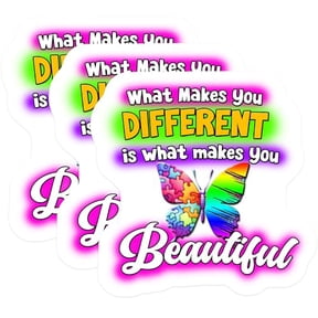 (3 Pack) Autism Awareness Decals - Puzzle Butterfly Decal - Inspirational Decals- 3 Inches On Longest Side - Easy Peel & Apply - Made in USA - 3MCS5968