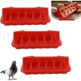 thumbnail image 1 of 3 Pack Automatic Poultry Feeder, Spill-Proof Chick Feeder for Coop, Cage & Brooder, Adjustable Dispenser with Multiple Feeding Holes, Easy Clean Hanging Design for Chickens, Ducks & Quail（Red, C）, 1 of 7