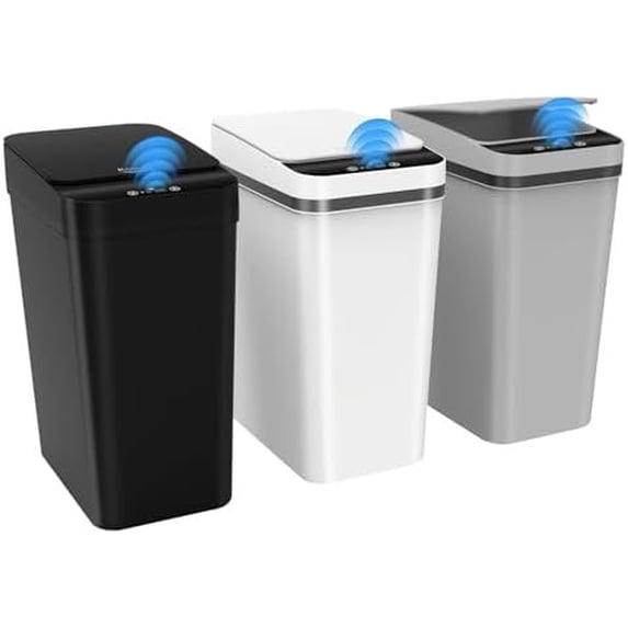 3 Pack Automatic Small Bathroom Trash Can with Lid - 2.5 Gallon ...
