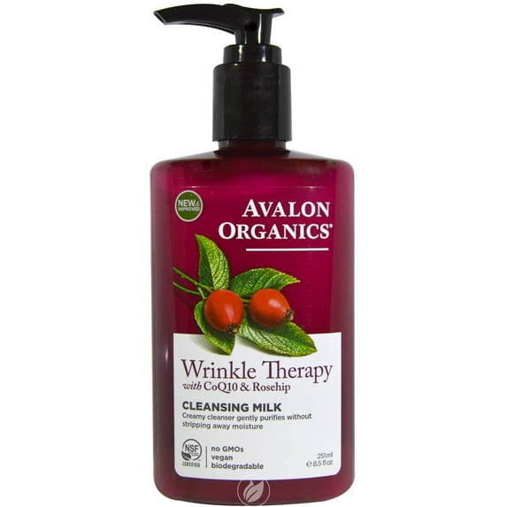 (3 Pack) Avalon Organic Botanicals Wrinkle Therapy Cleansing Milk 8.5 Ounce