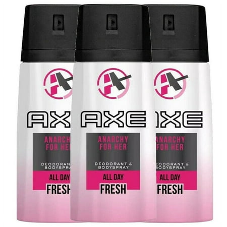 3 Pack Axe Anarchy for Her Deodorant Body Spray 4 Oz