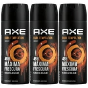 3 Pack Axe Dark Temptation for Men Deodorant Body Spray, 150ml 5.07oz