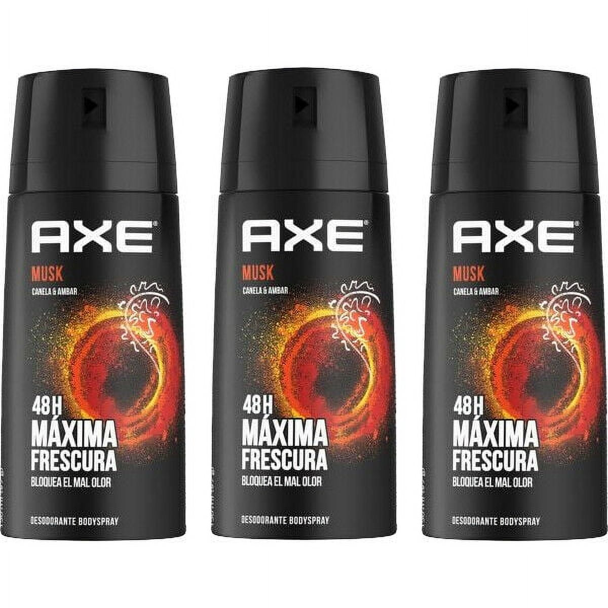 3 Pack Axe Musk Deodorant Body Spray for Men, 48 Hour Fresh (5.07 oz)