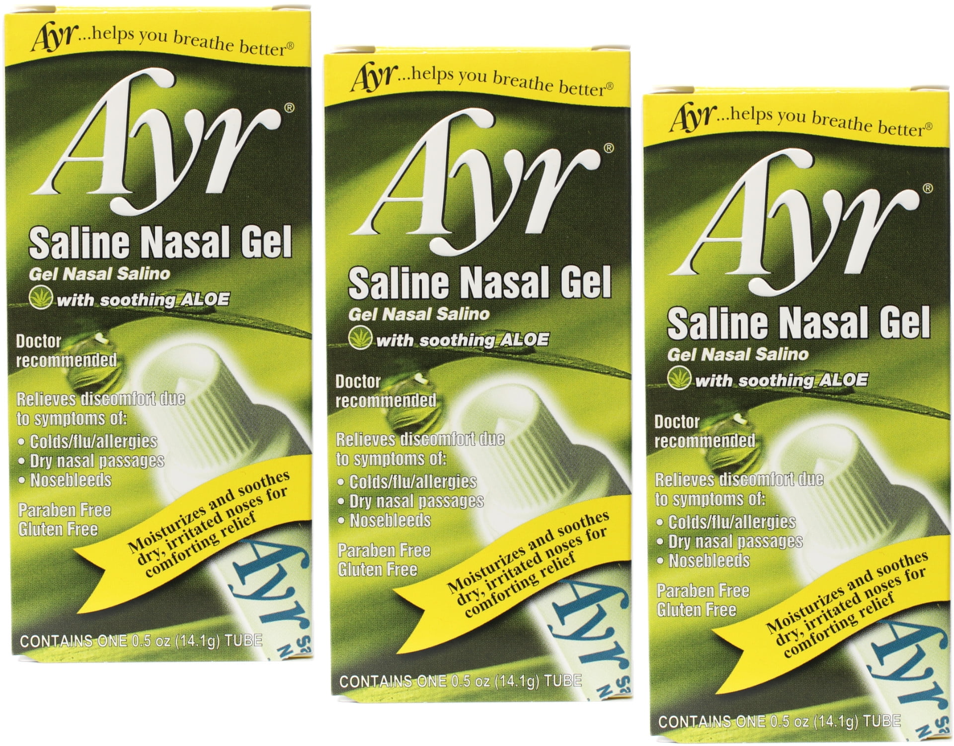 Ayr Saline Nasal Gel with Soothing Aloe, Nose Moisture for Dryness