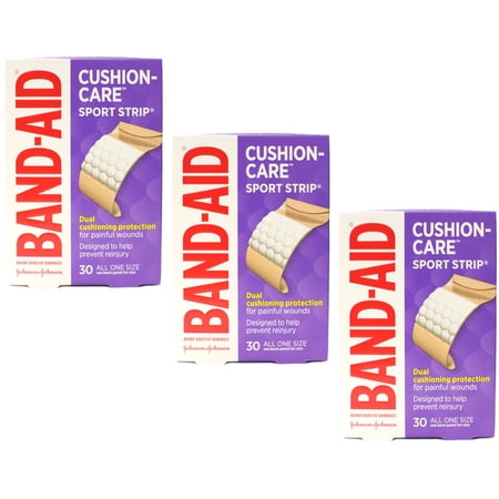 3 Pack - BAND-AID Bandages Sport Strip Extra Wide 30 Each