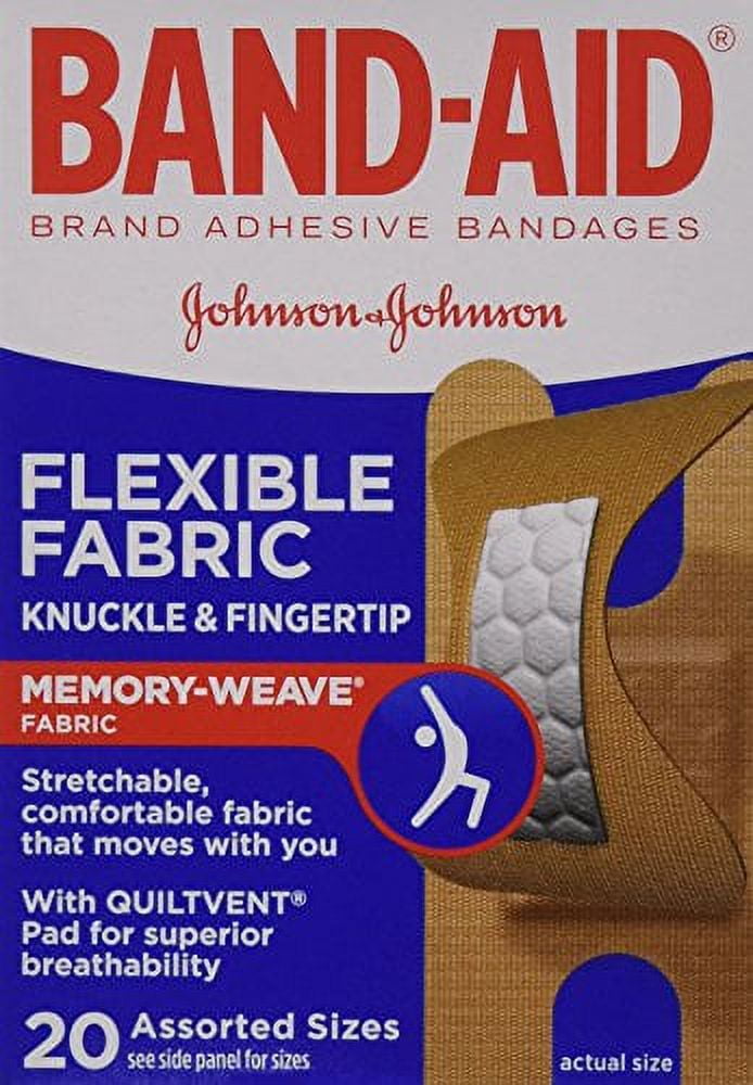 3 Pack BANDAID Flexible Fabric Bandages Knuckle Fingertip 20 Each