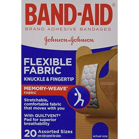 3 Pack - BAND-AID Flexible Fabric Bandages Knuckle - Fingertip 20 Each
