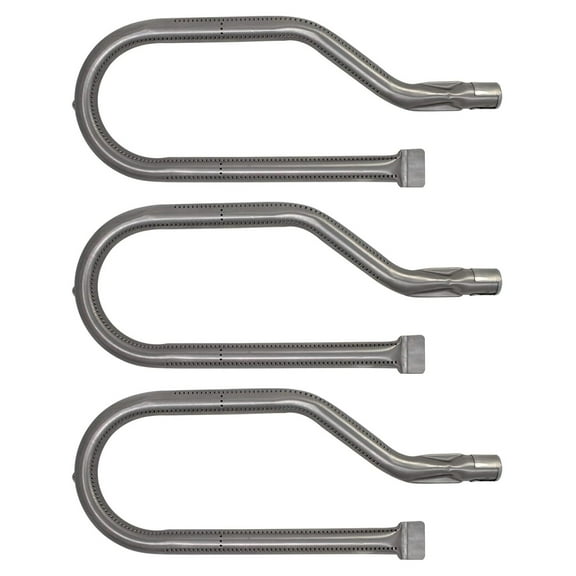 3-Pack BBQ Gas Grill Tube Burner Replacement Parts for Bull Texan Lonestar - Compatible Barbeque Stainless Steel Pipe Burners