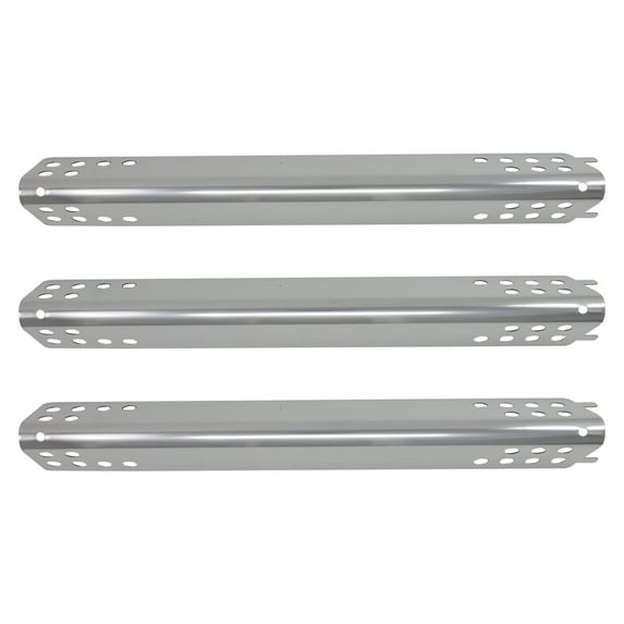 3-Pack BBQ Grill Heat Shield Plate Tent Replacement Parts for Char-Broil 466645015 - Compatible Barbeque Stainless Steel Flame Tamer, Guard, Deflector, Flavorizer Bar, Vaporizer Bar, Burner Cover 15"