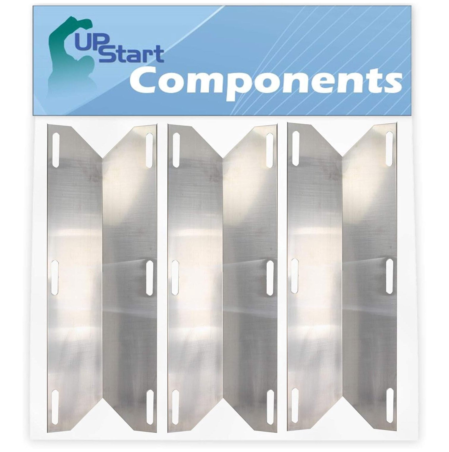 5-Pack Stainless Steel BBQ Grill Heat Plate Shield – 15 X 3.75 Inch Replacements