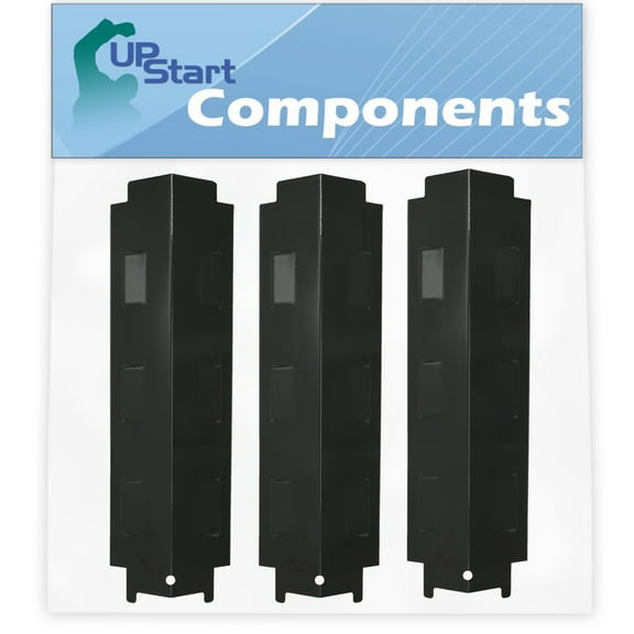 3-Pack BBQ Grill Heat Shield Plate Tent Replacement Parts for Master Chef G45124 - Compatible Barbeque Porcelain Steel Flame Tamer, Guard, Deflector, Flavorizer Bar, Vaporizer Bar, Burner Cover