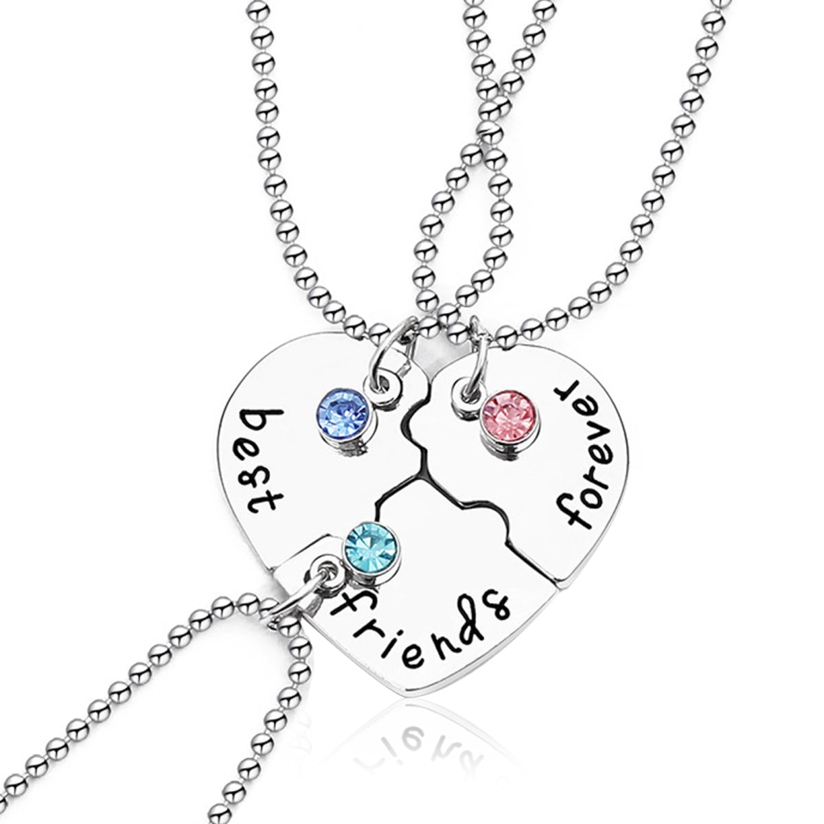 TZILKE 3 Pack BFF Necklaces Friendship Necklace Forever Best Friends for Girls Birthday Gifts Pendant Necklace Gifts