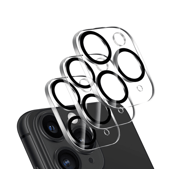 [3 Pack] BLUUMTEK Camera Lens Protector for iPhone 11 Pro Max Clear Tempered Glass with Night Circle