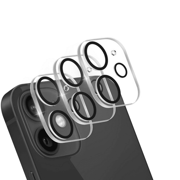 [3-Pack] BLUUMTEK For Rear Camera Lens Protector Compatible with iPhone 12 Tempered Glass Clear
