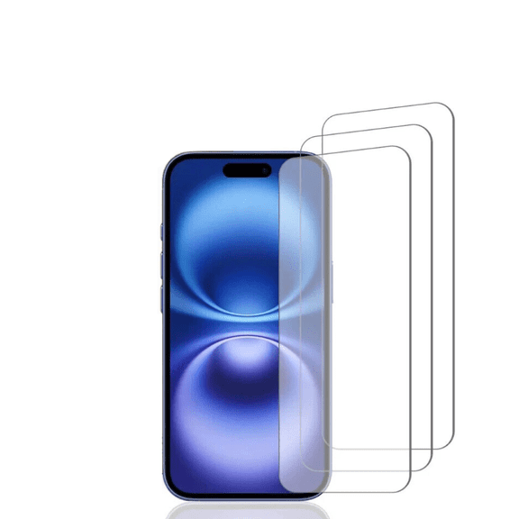 3-Pack BLUUMTEK For iPhone 16 Tempered Glass Screen Protector [6.1 Inch] Display Fits iPhone 16