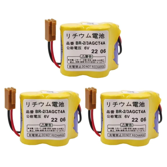 (3-Pack) BR-2/3AGCT4A 6V Battery Replaces Panasonic/Fanuc A98L-0031-0025