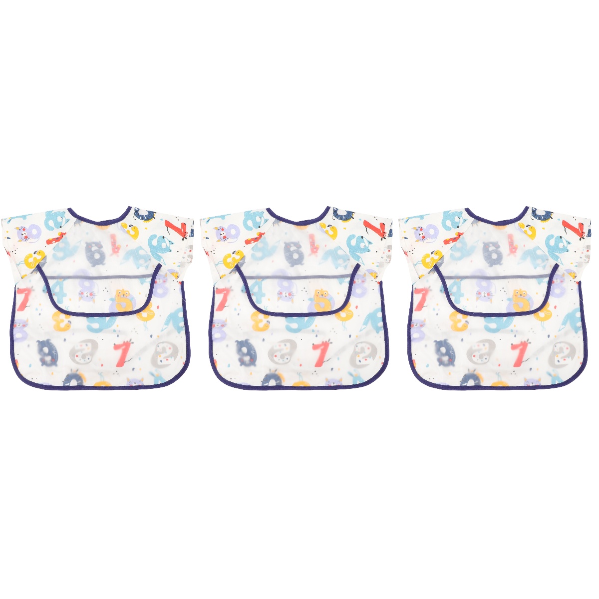 3 Pack Baby Bibs Foods Catcher Bib Preschool Smocks Waterproof Feeding