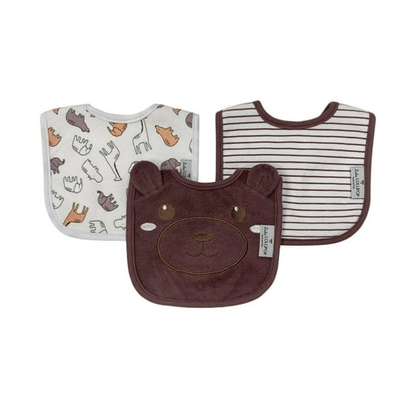 3 Pack Baby Bibs Infants Boys Girls Cartoon Cotton Soft Absorbent Feeding Bibs