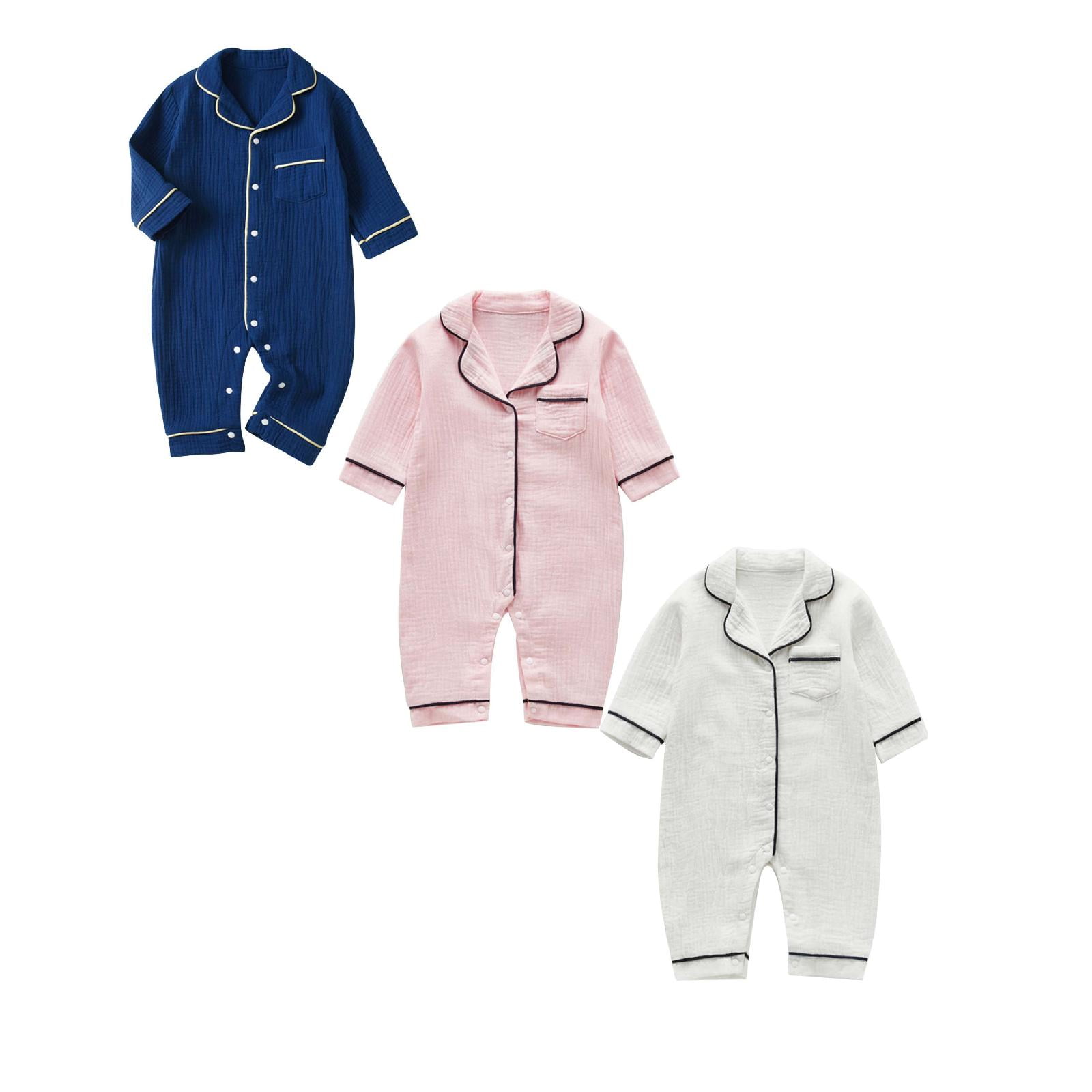 3 Pack Baby Bodysuit Baby Long Sleeve Sleeper Organic Cotton Backed Onesie Pajamas Preemie Sleepers 3-6 Months