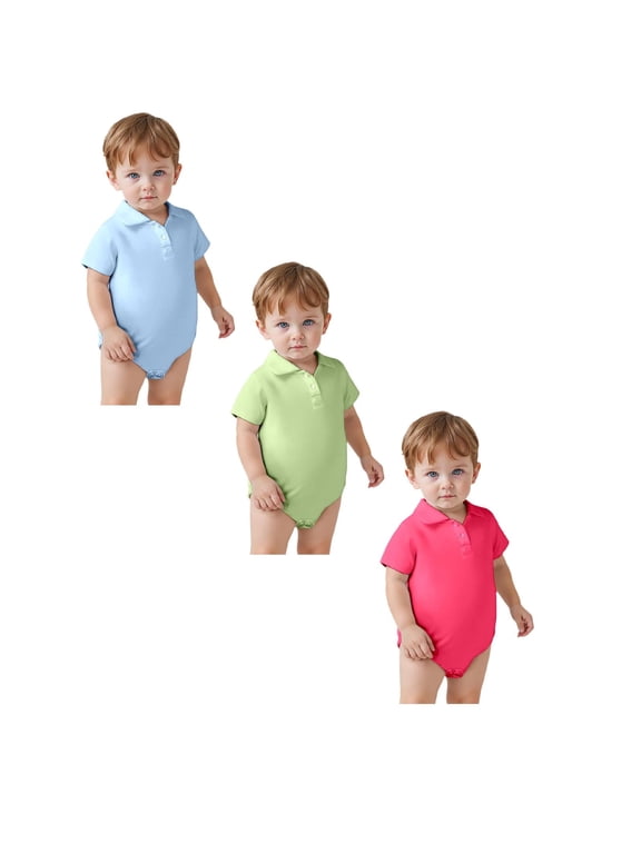 3-Pack Baby Boy Clothes Bodysuit Thin Polo Pajamas Romper Jumpsuit Unisex Clothes 6 Months