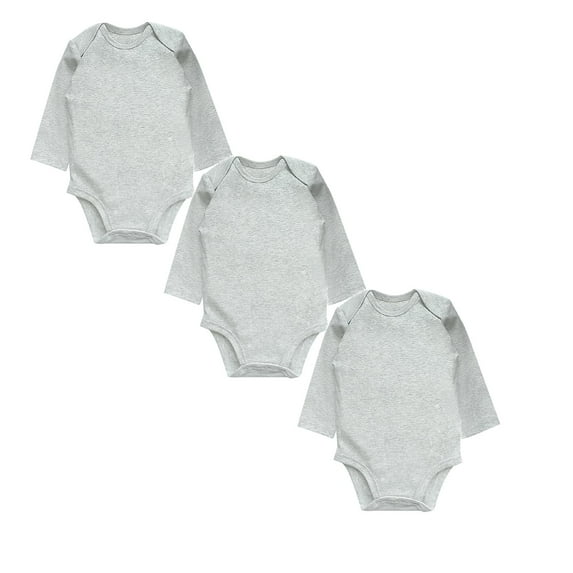 3 Pack Baby Boys Girls Bodysuit Baby Long Sleeve Bodysuits Organic Cotton Base Onesie Pajamas Clothes 0-3 Months