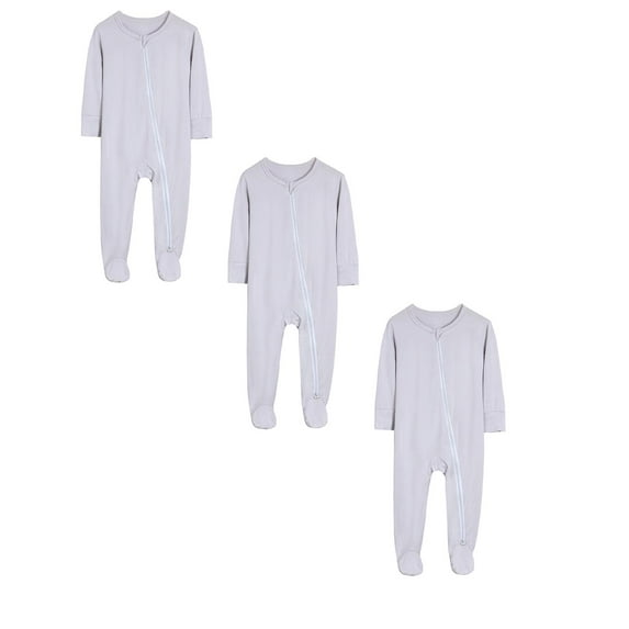 3 Pack Baby Girls Boys Bodysuit Baby Long Sleeve Sleeper Organic Cotton Base Onesie Pajamas Clothes for Girls 3-6 Months