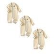 thumbnail image 1 of 3 Pack Baby Boys Girls Bodysuit Baby Long Sleeve Sleeper Organic Cotton Romper Pajamas Jumpsuit Unisex Clothes 6-12 Months, 1 of 5