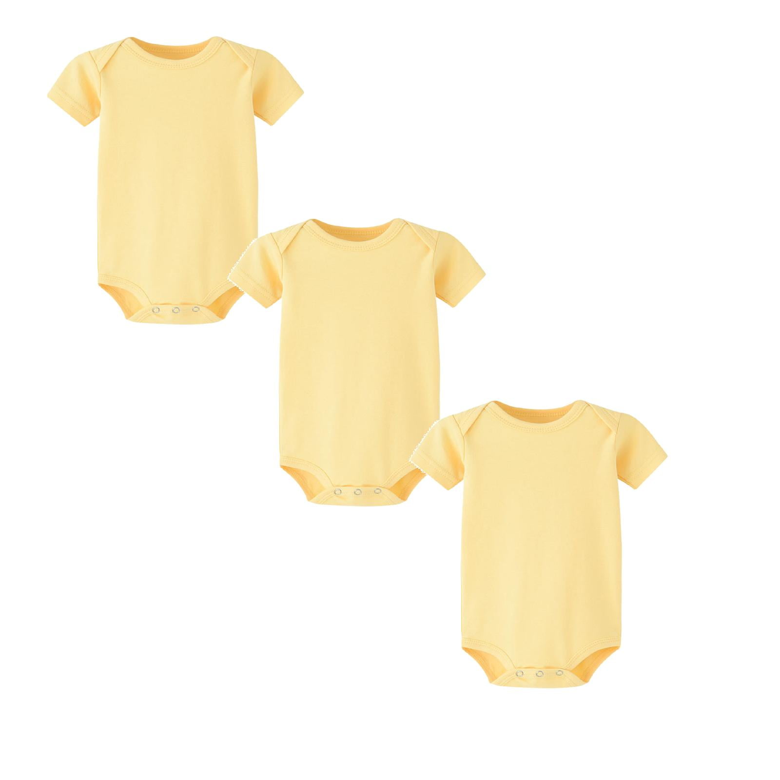 3-Pack Baby Boys Girls Bodysuit Backed Onesie Pajamas Comfort Short ...