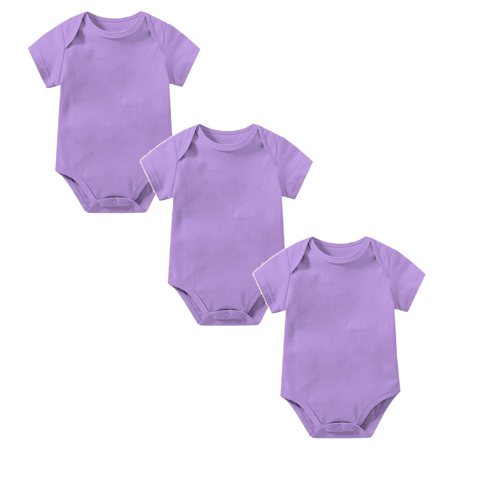 3-Pack Baby Boys Girls Bodysuit Backed Onesie Pajamas Thin Short Sleeve ...