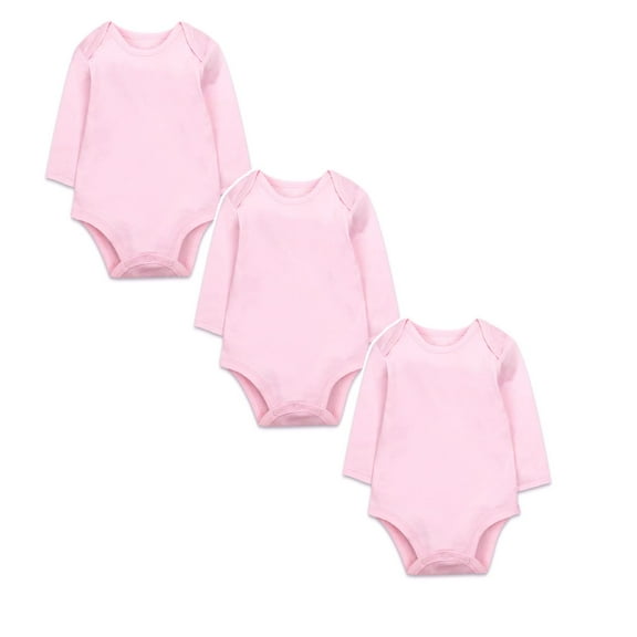3 Pack Baby Bodysuit Baby Long Sleeve Sleeper Cotton Pajamas Romper Jumpsuit Clothes 3-6 Months