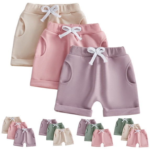 3 Pack Baby Girls Ruffle Shorts Toddler Cotton Dance Shorts Soft Summer Clothes Size 18M-5T Gym Shorts Kids