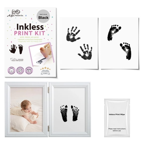 3 Pack Baby Ink Hand and Footprint Kit, Handprint Picture Frame for Newborns Safe Clean Touch Ink Pad for Prints, Best New Mom and Shower Gift, Foot Impression Photo Keepsake for Girls & Boys