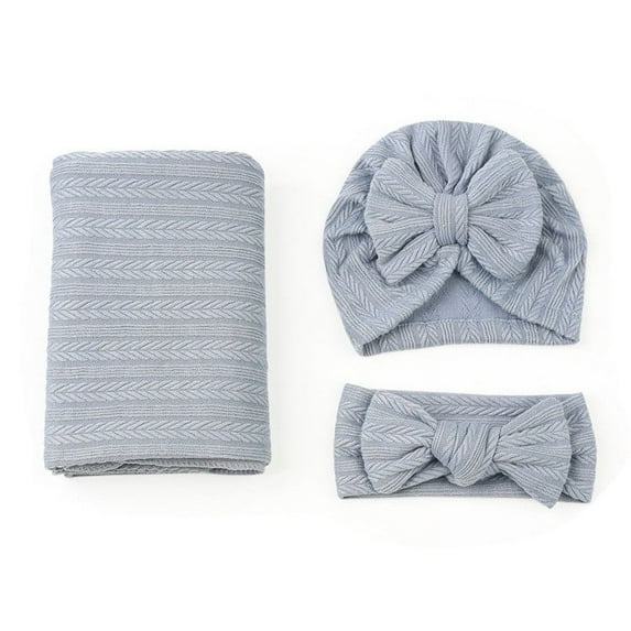 3 Pack Baby Newborn Hats Set Knot Beanie Hats Soft for Infant Baby Girls Boys Caps 0-6 Months Blue 0-1 Years