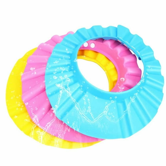 3 Pack Baby Shower Cap, Baby Bath Visor Baby Shower Head Protector Hat Shampoo Bath Shower Wash Hair Shield Cap Bathing Shampoo Shower Protection Hat for Baby Bathroom Safety